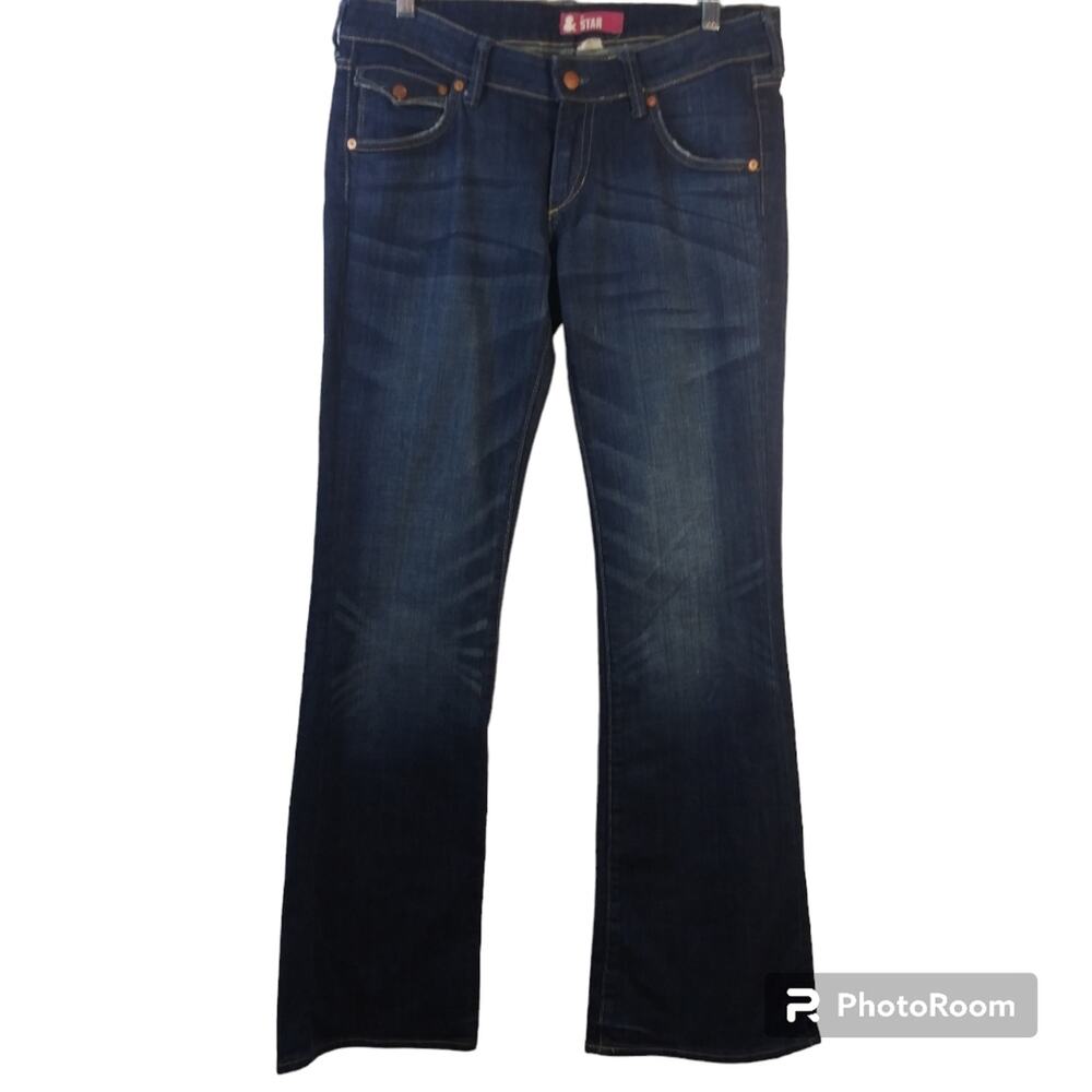 H&M Fit Star Flare Leg Jeans Western Cowgirl Dark Wash Size 30x32